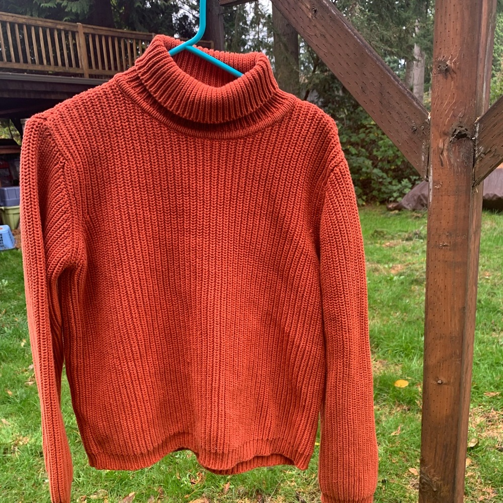 Orvis Burnt Orange Turtleneck Sweater